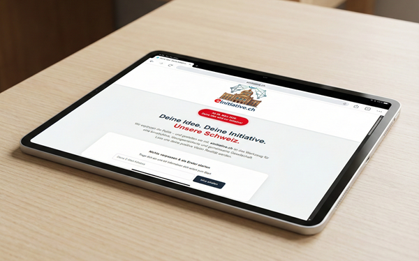 Mockup der eInitiative auf verschiedenen Geräten